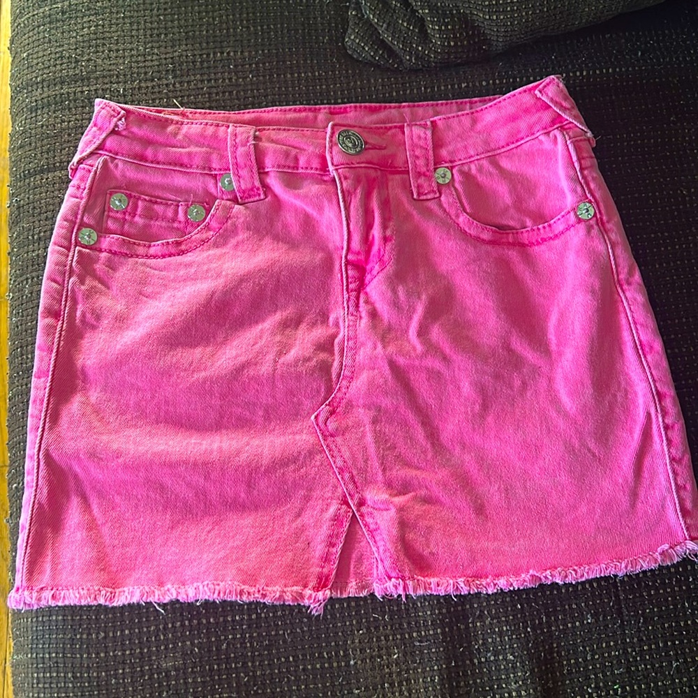 Girls pink  jean skirt
